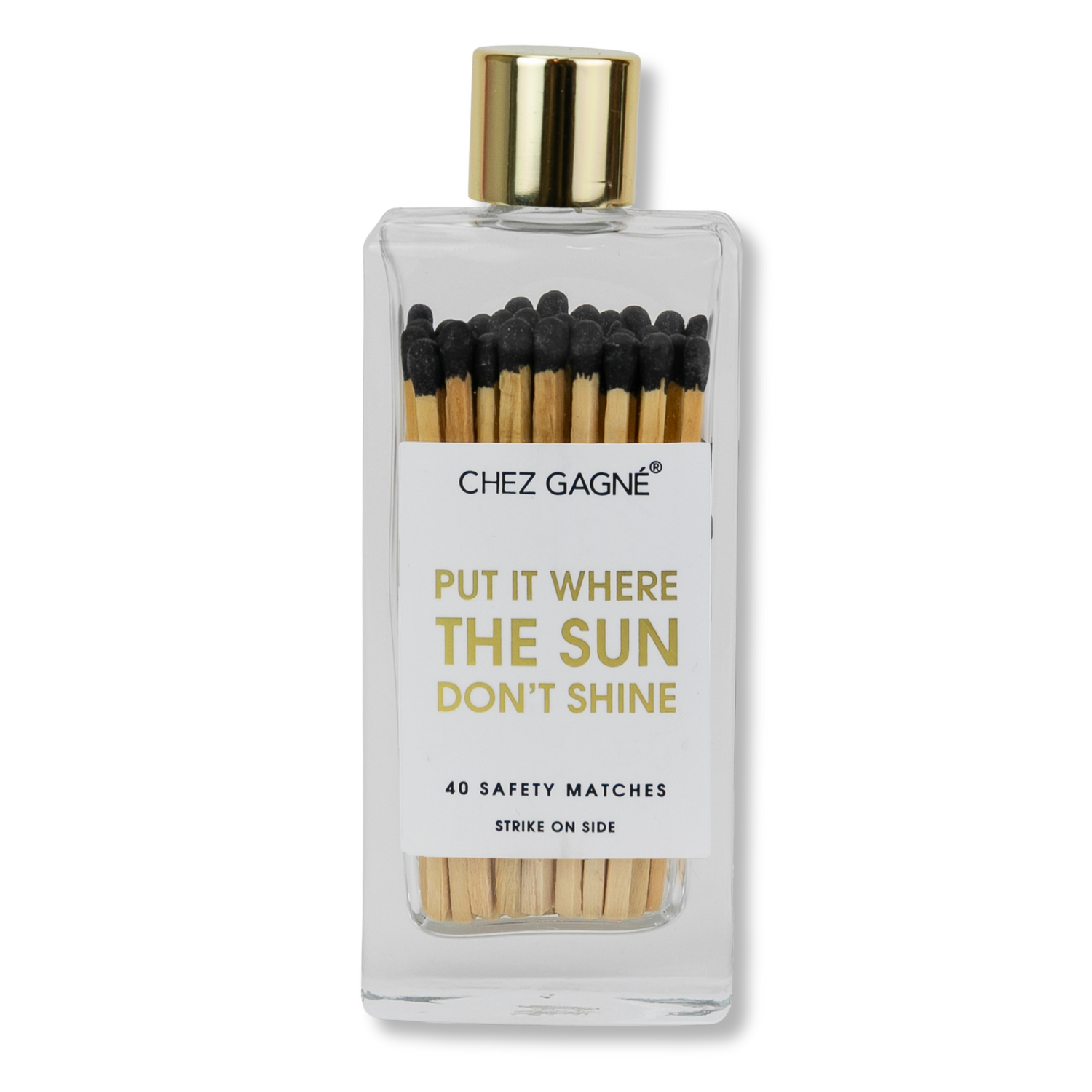 Put It Where The Sun Don't Shine - Glass Bottle Safety Matches - Black