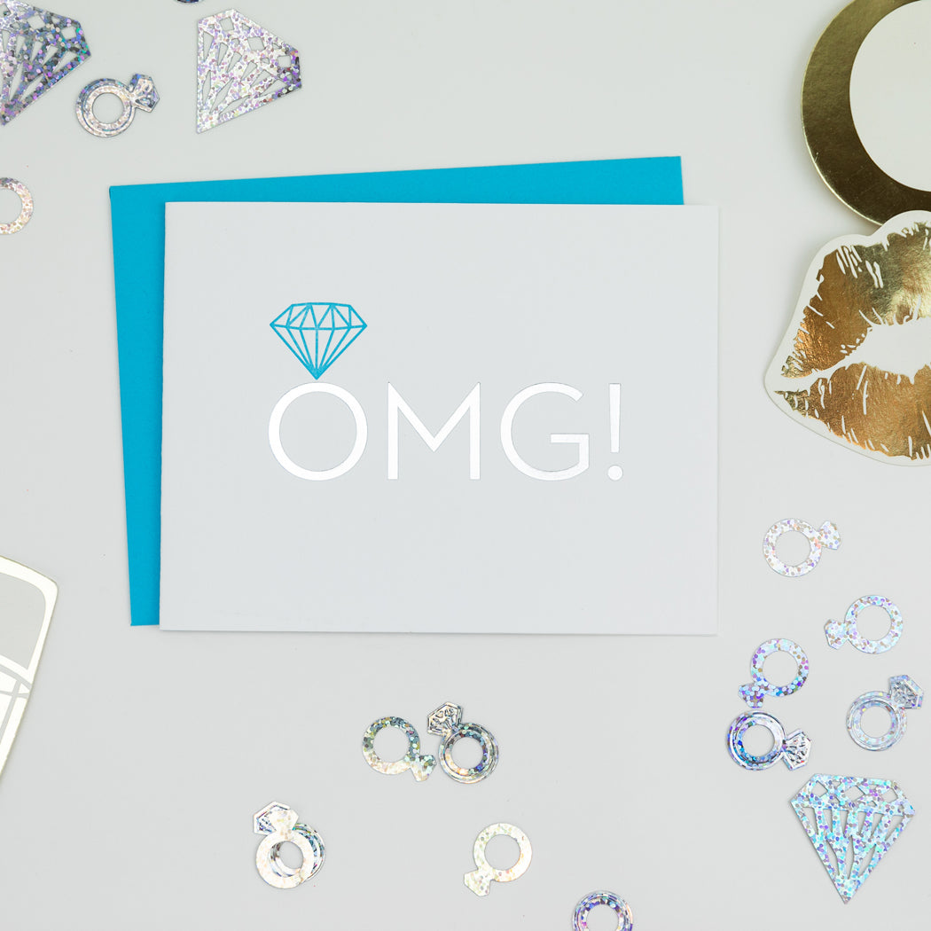 OMG! Engagement - Letterpress Card