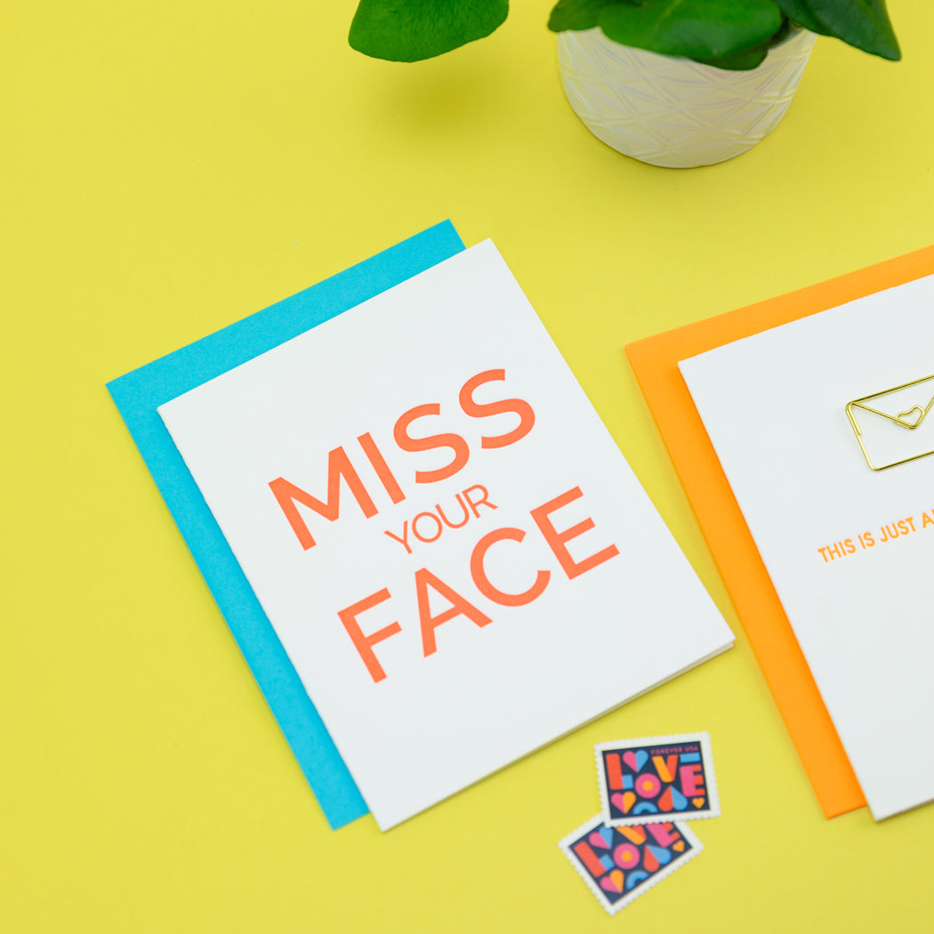 Miss Your Face - Letterpress Card