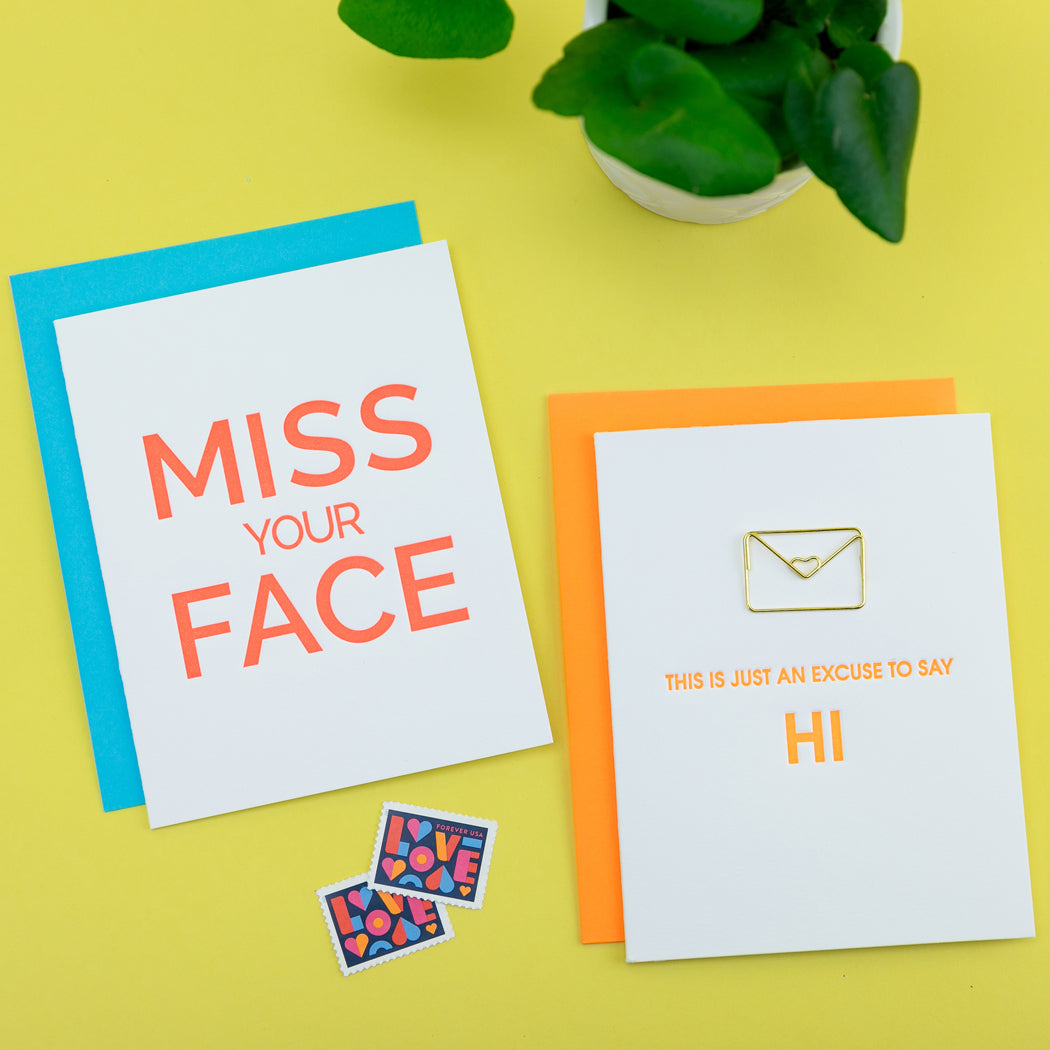 This Is Just An Excuse To Say Hi. - Paperclip Letterpress Card