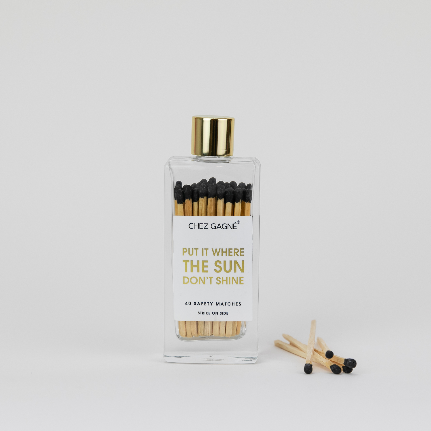 Put It Where The Sun Don't Shine - Glass Bottle Safety Matches - Black