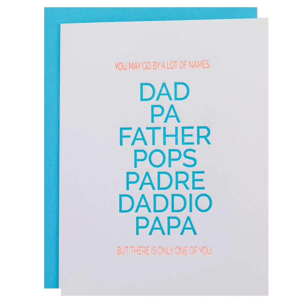 Father by Many Names - Letterpress Card