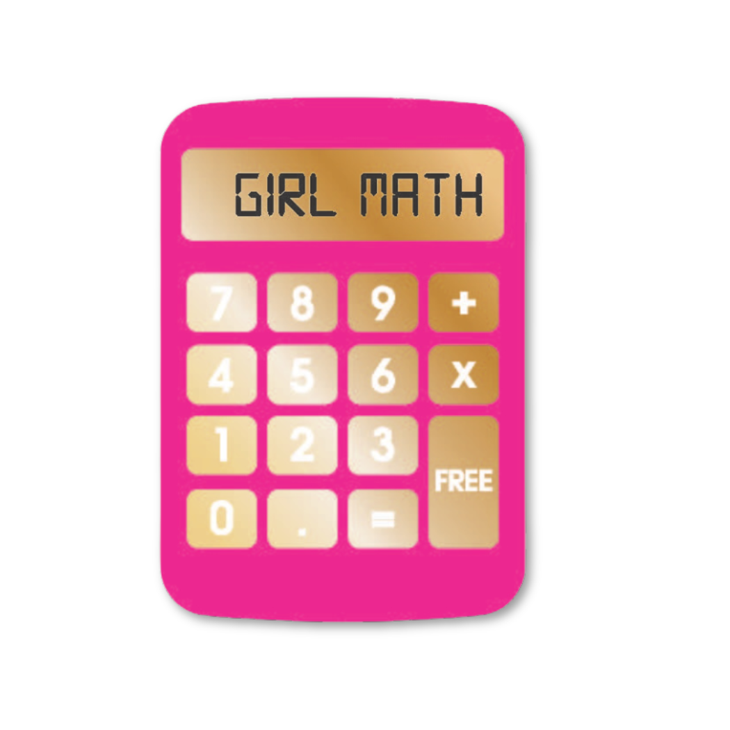 Girl Math - Calculator - Funny Vinyl Sticker