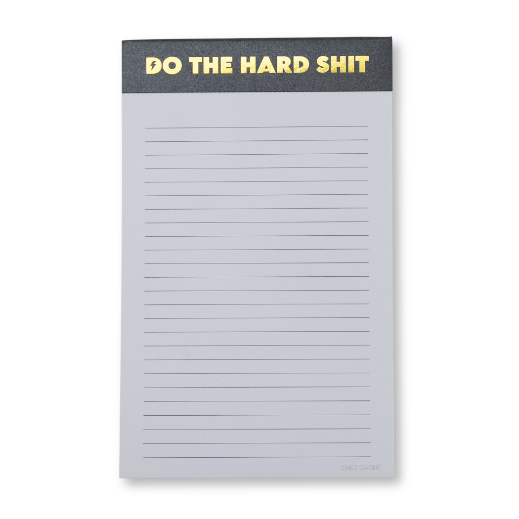 Do The Hard Shit - Lined Notepad - Shimmer Black