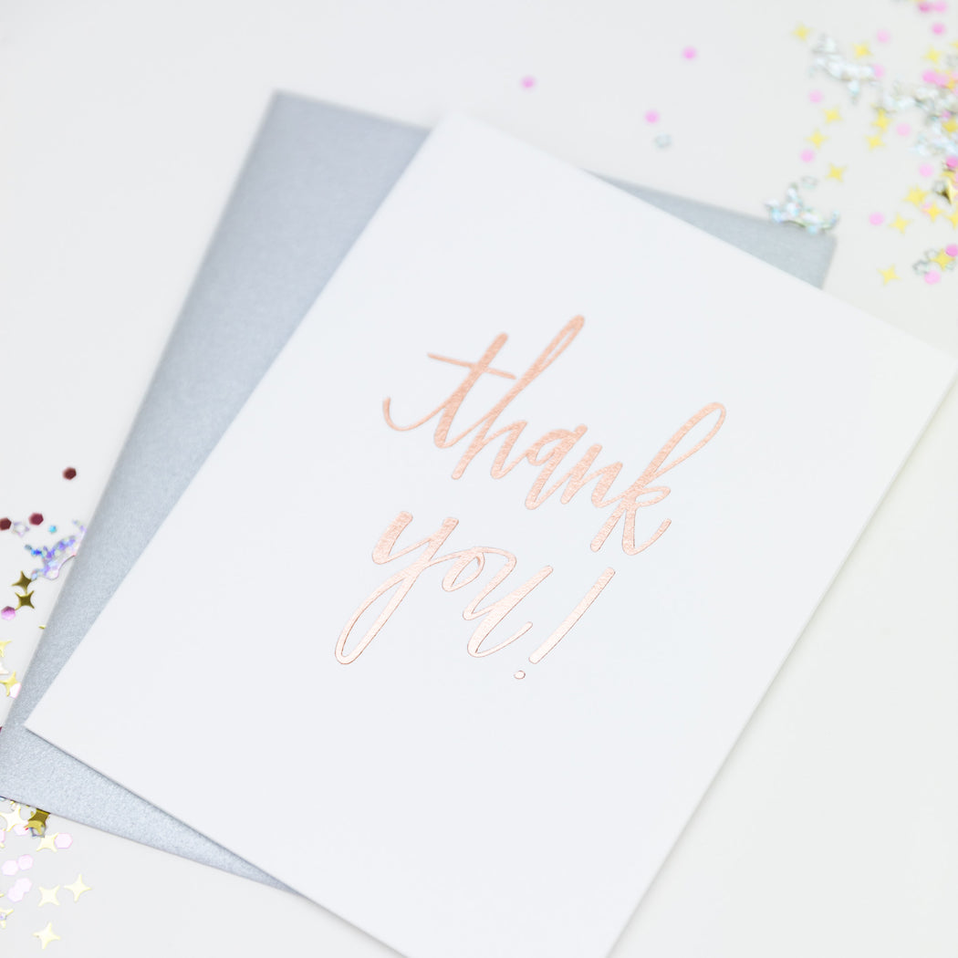 Thank You Rose Gold Foil -  Letterpress Card