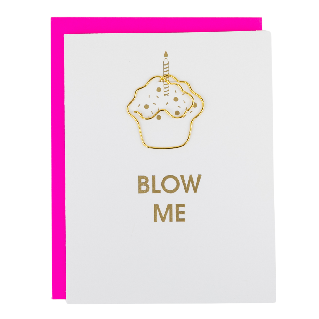Blow Me - Paperclip Letterpress Card