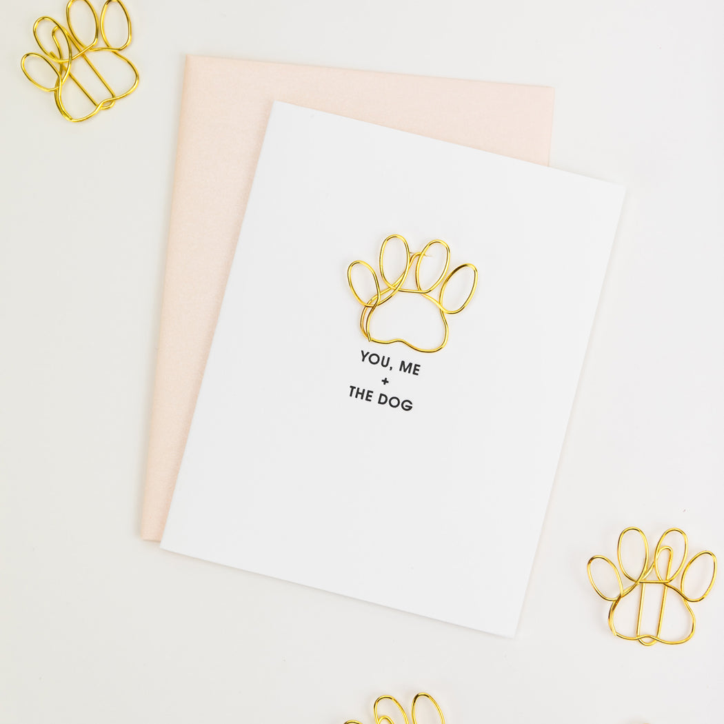 You Me + The Dog - Paper Clip Letterpress Card