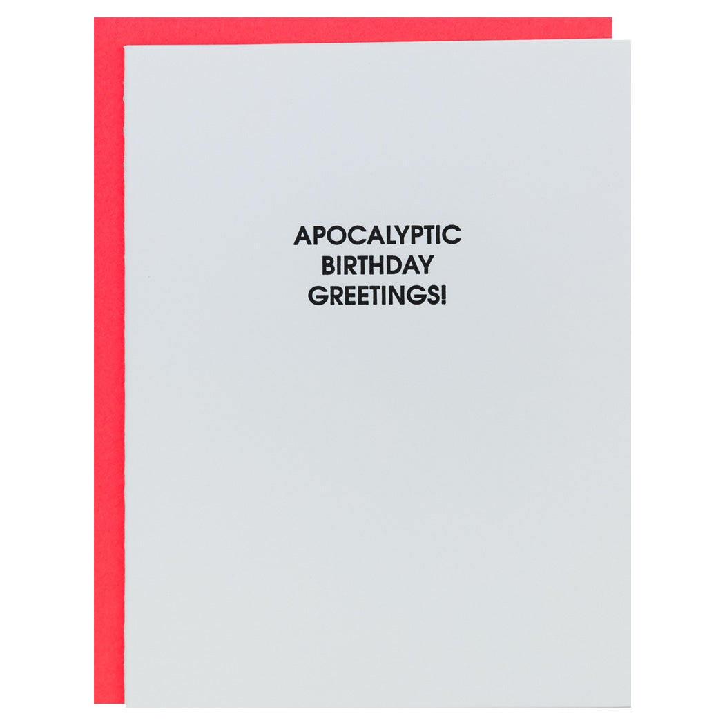 Apocalyptic Birthday Greetings - Birthday Letterpress Card