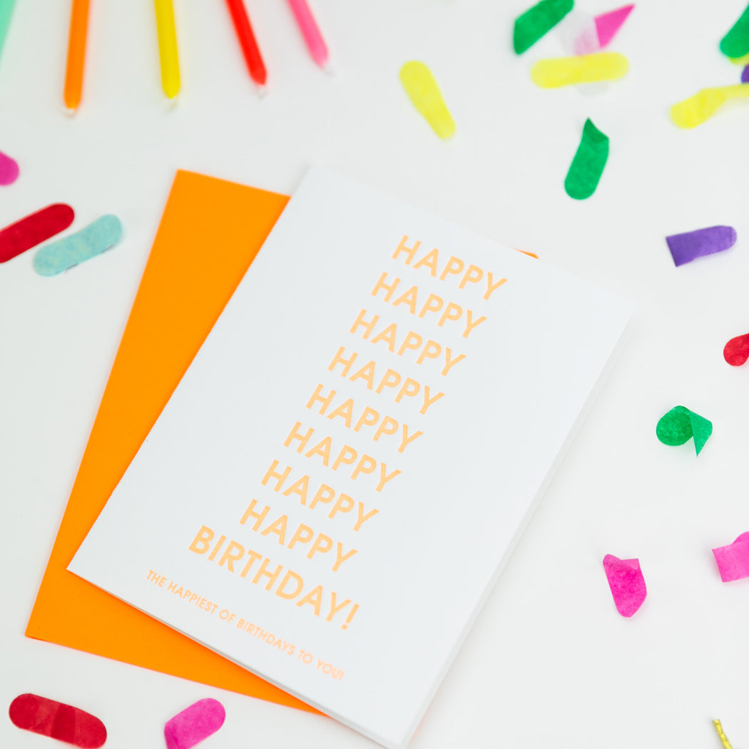 The Happiest of Birthdays to You - Letterpress Card