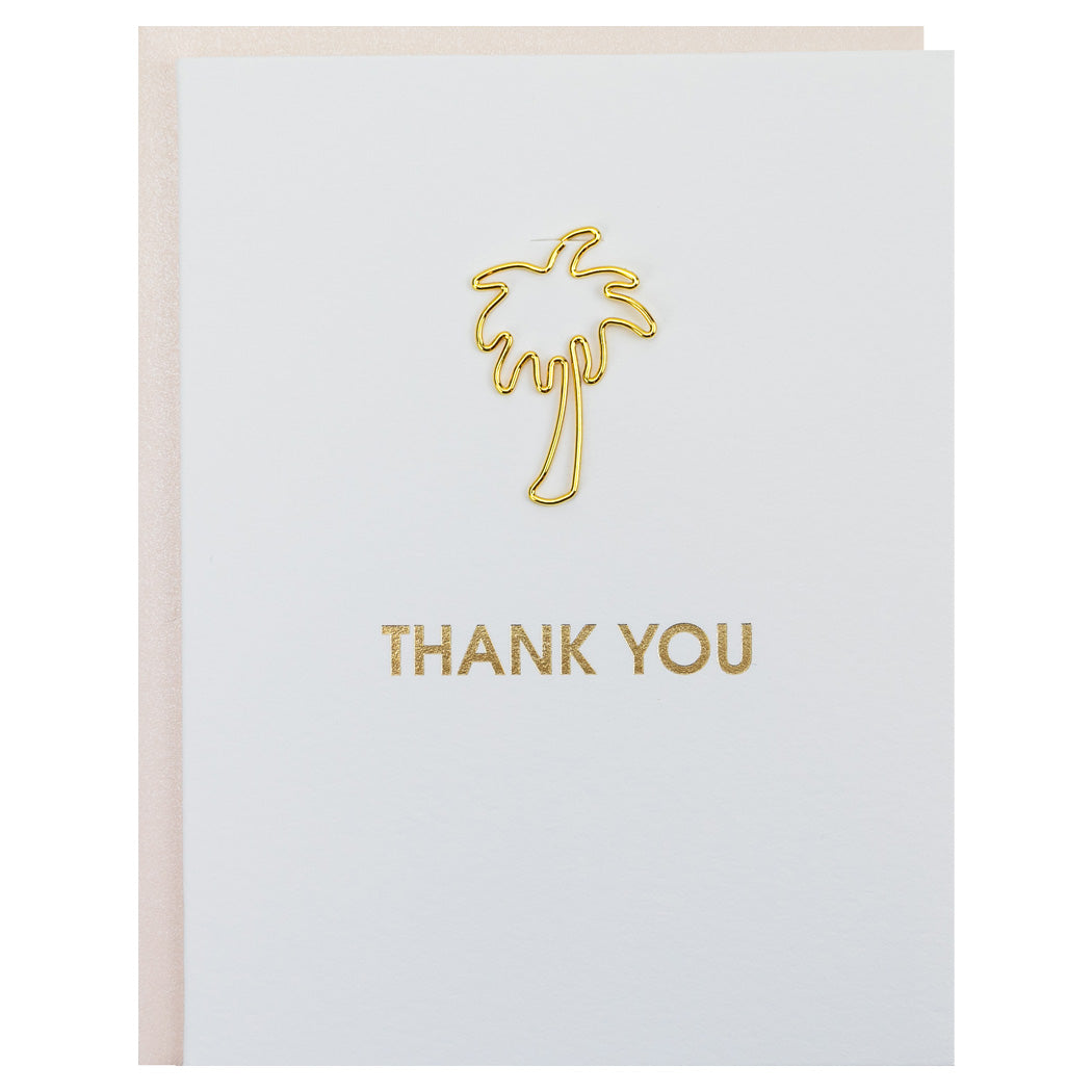 Thank You Palm Tree - Paper Clip Letterpress Card