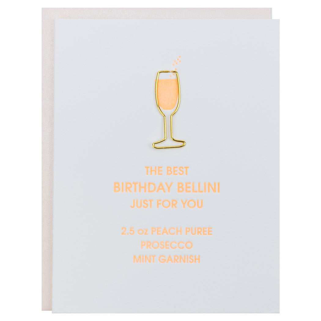 Best Birthday Bellini - Paper Clip Letterpress Card