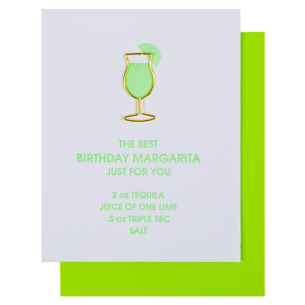 Best Birthday Margarita - Paper Clip Letterpress Card