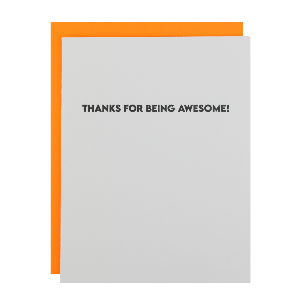 Thanks For Being Awesome - Thank You Letterpress Card