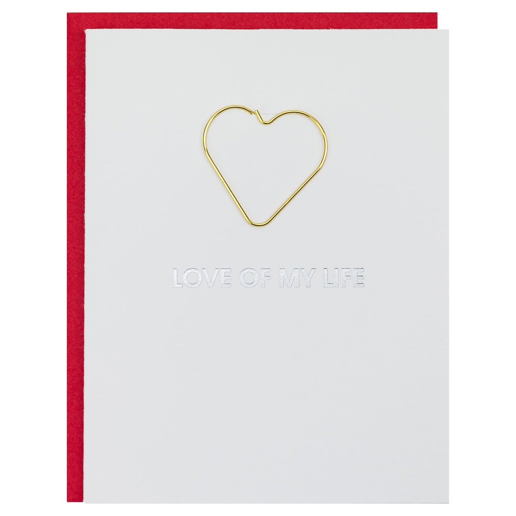 Love of My Life - Heart Paperclip Letterpress Card