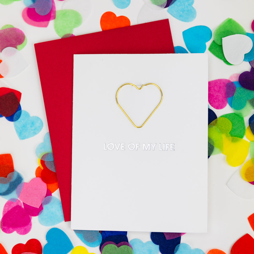 Love of My Life - Heart Paperclip Letterpress Card