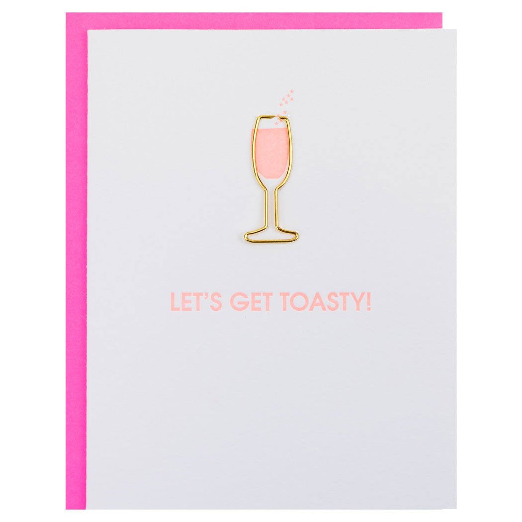 Let's Get Toasty - Paper Clip Letterpress Card