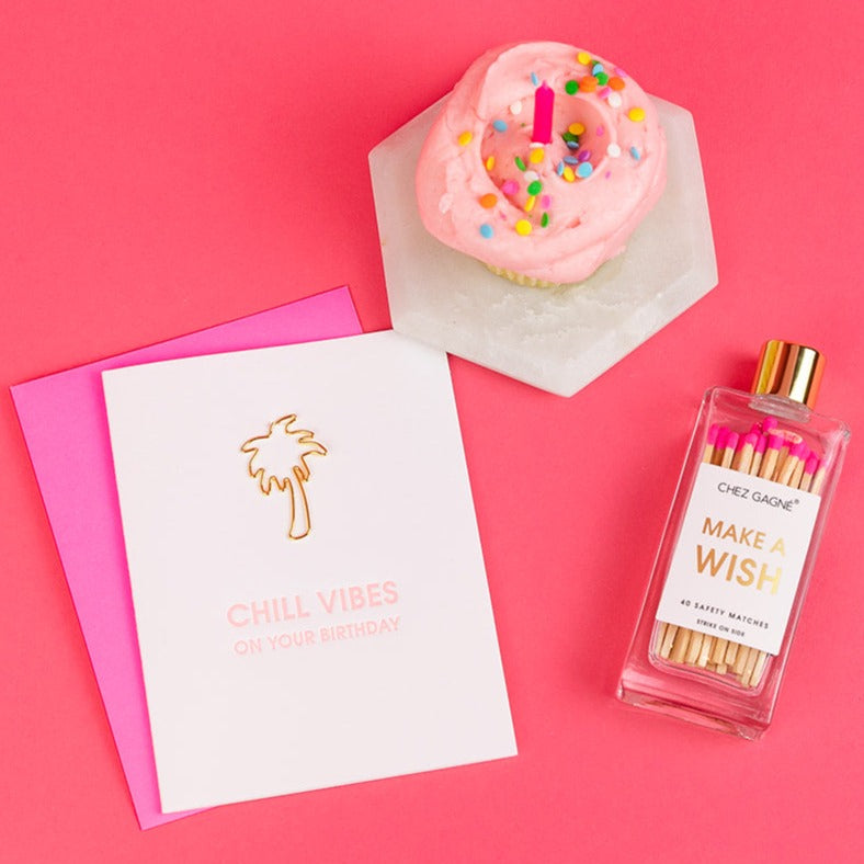 Make A Wish - Glass Bottle Safety Matches (Hot Pink)