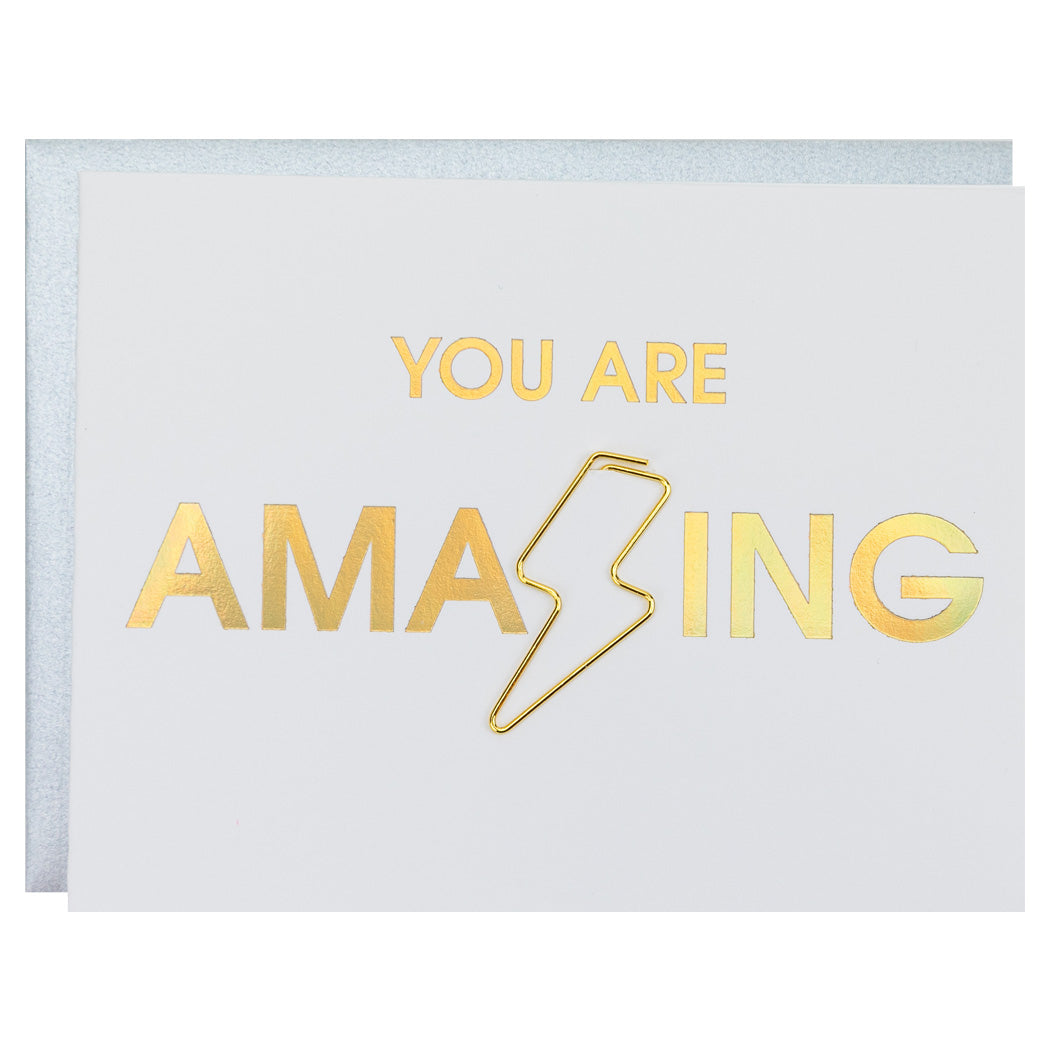 You Are Amazing - Paper Clip Letterpress Card