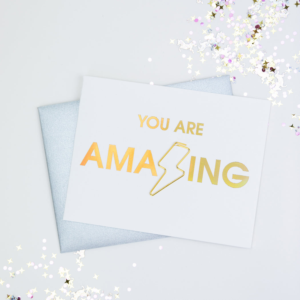 You Are Amazing - Paper Clip Letterpress Card