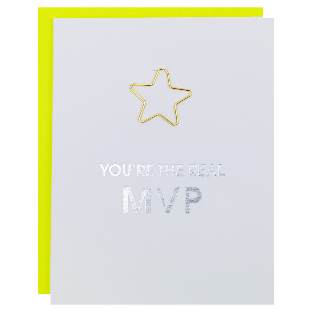 You're The Real MVP - Paper Clip Letterpress Card