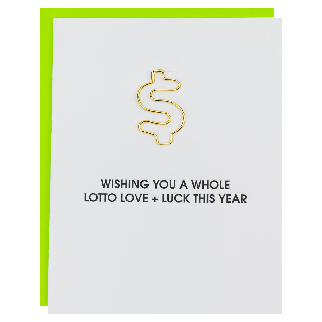 Lotto Love + Luck - Paper Clip Letterpress Card
