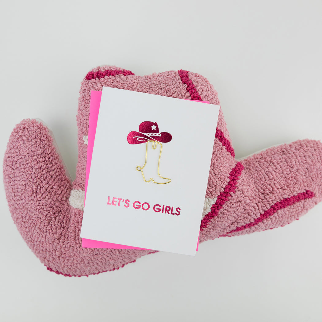 Let's Go Girls - Paper Clip Letterpress Card