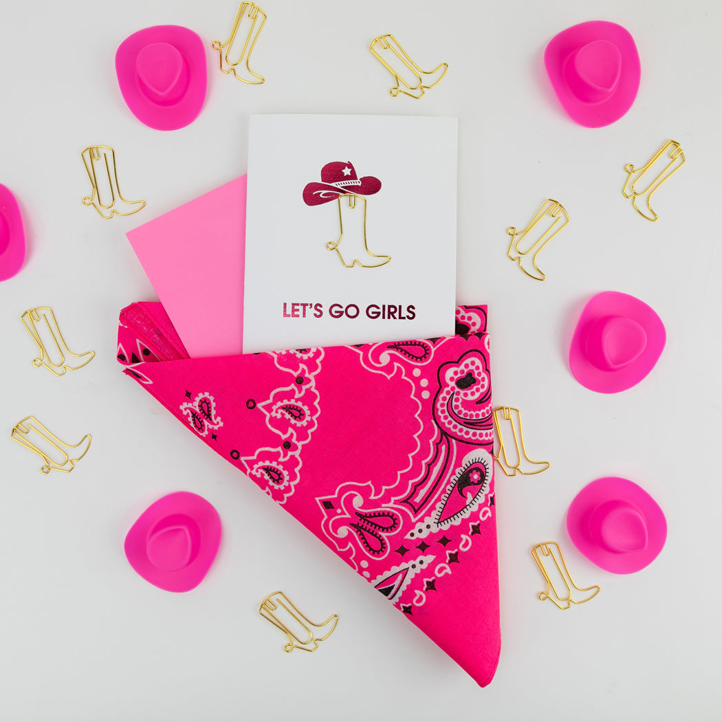 Let's Go Girls - Paper Clip Letterpress Card