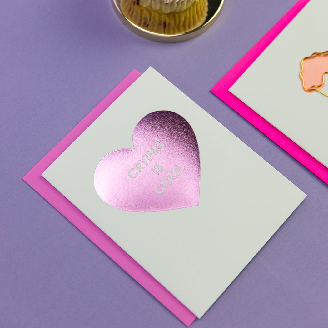 Crying Is Cool - Heart - Letterpress Card