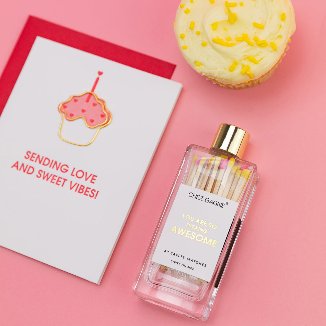 Sending Love and Sweet Vibes - Paperclip Letterpress Card