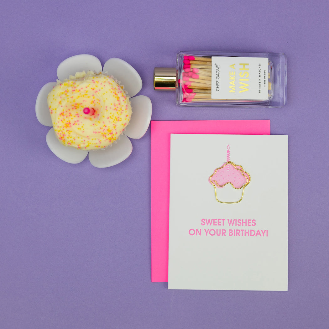 Sweet Wishes On Your Birthday - Paperclip Letterpress Card