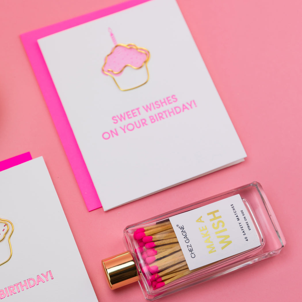 Sweet Wishes On Your Birthday - Paperclip Letterpress Card