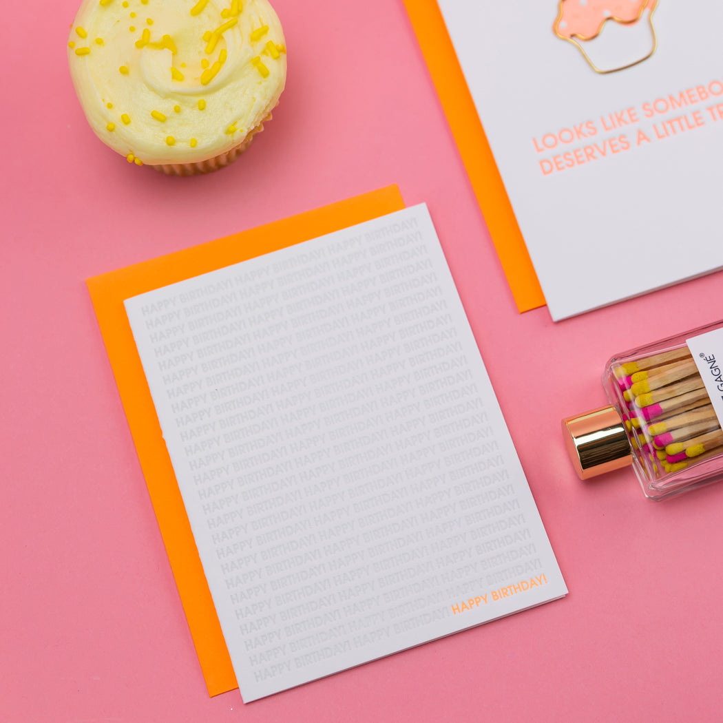 Happy Birthday on Repeat - Letterpress Card