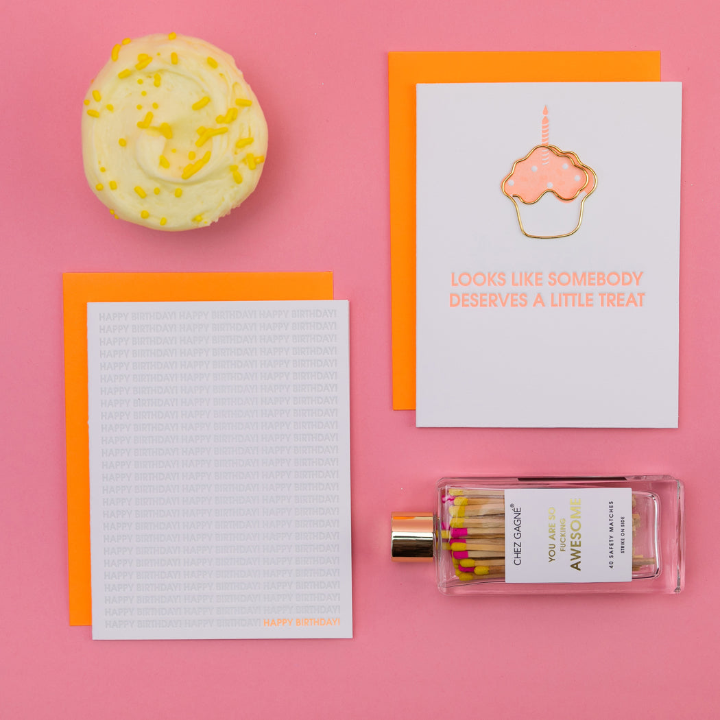 Happy Birthday on Repeat - Letterpress Card