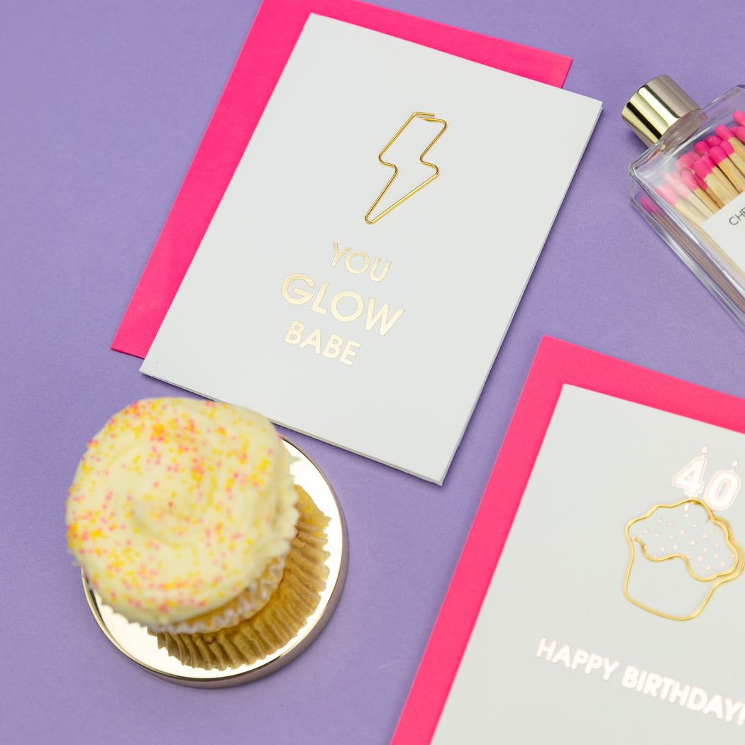You Glow Babe - Paperclip Letterpress Card