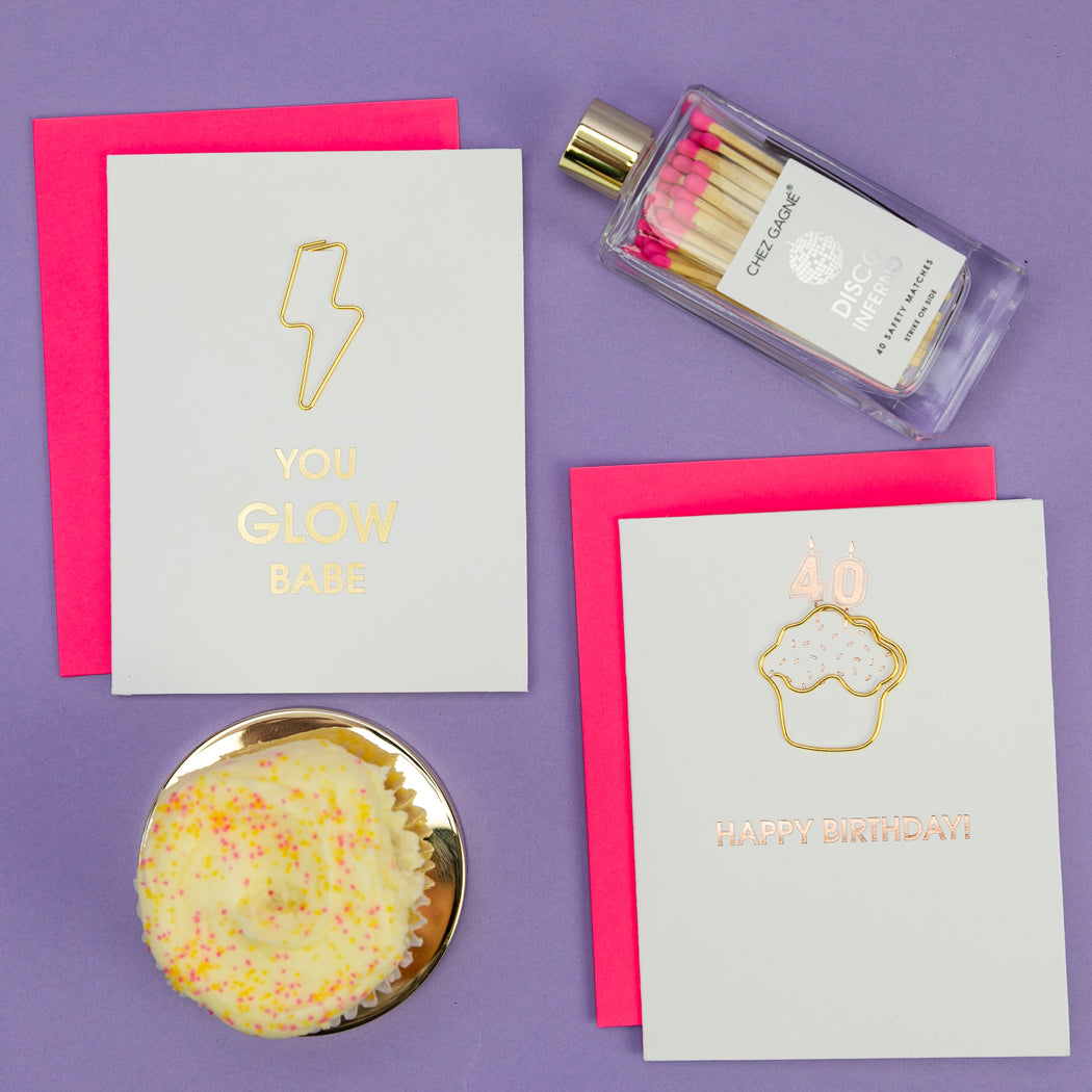 You Glow Babe - Paperclip Letterpress Card