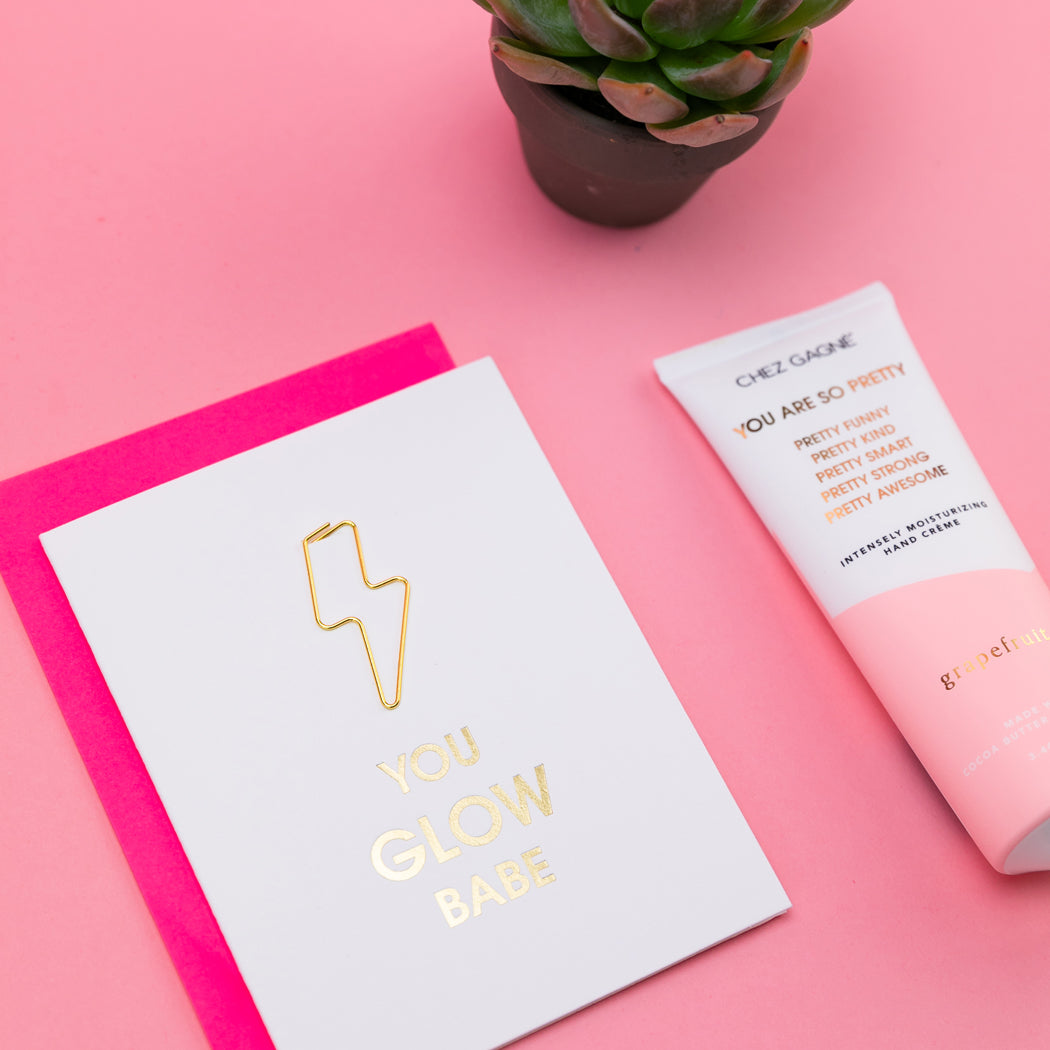 You Glow Babe - Paperclip Letterpress Card