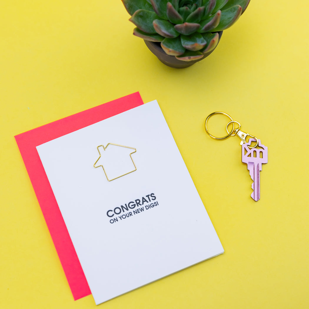 Congrats On Your New Digs - Paperclip Letterpress Card