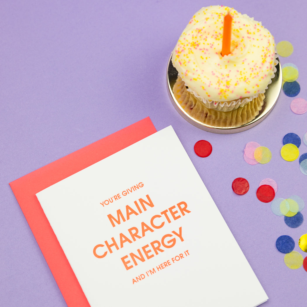 Main Character Energy - Letterpress Card