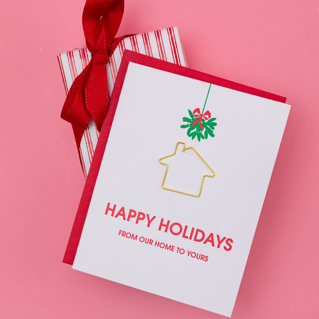 Happy Holidays From Our Home To Yours - Paperclip Letterpress Card