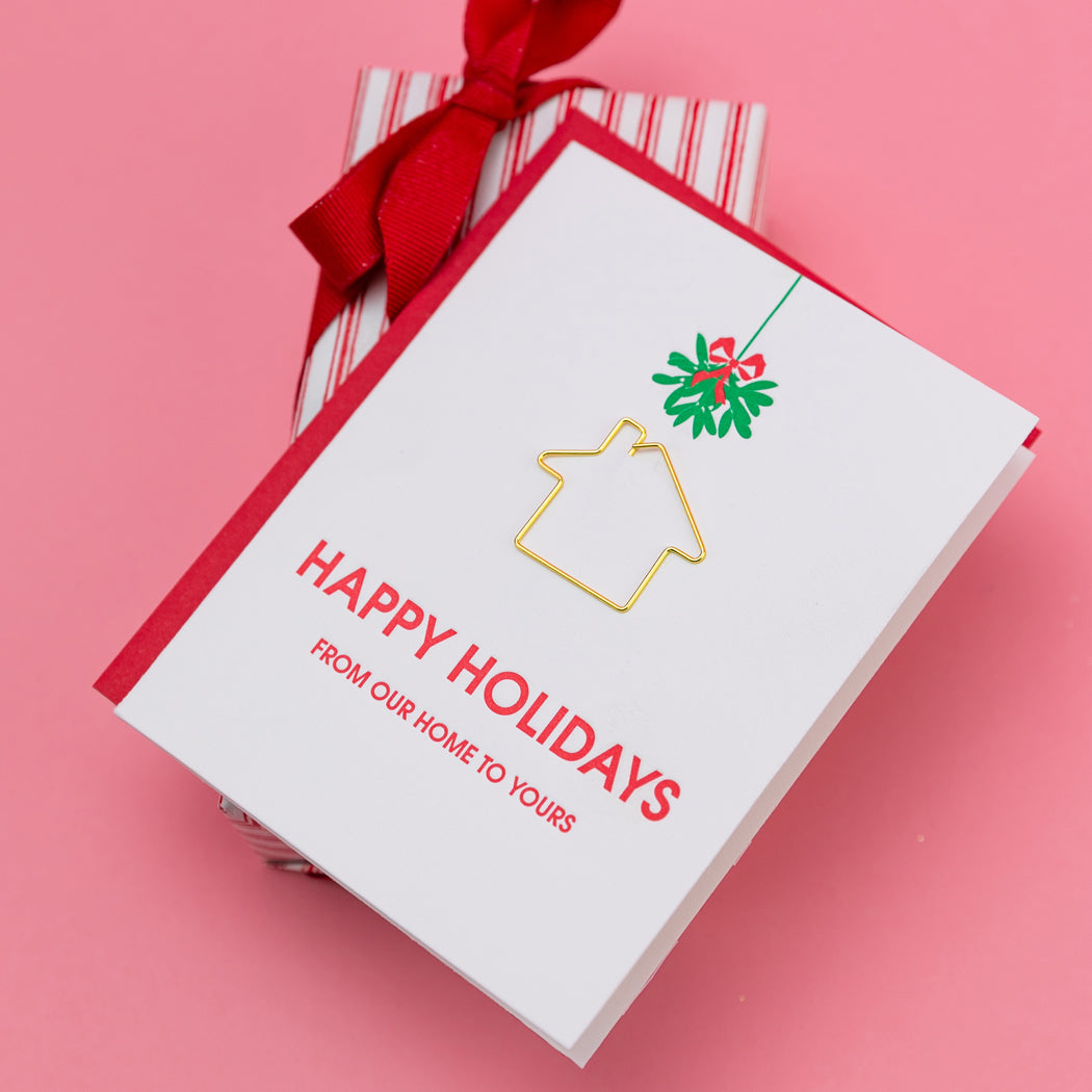 Happy Holidays From Our Home To Yours - Paperclip Letterpress Card