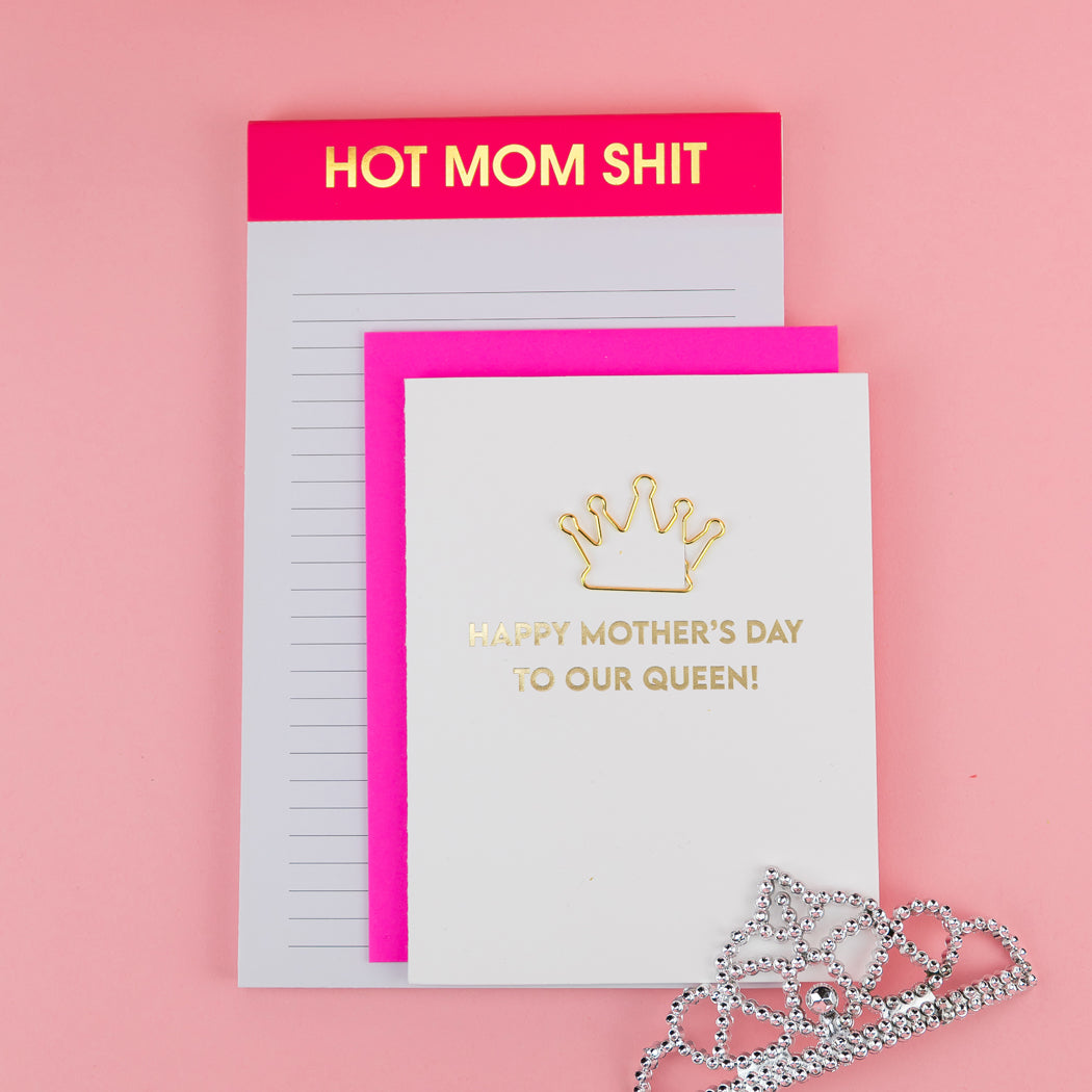 Happy Mother's Day to our Queen - Mom's Day Card - Crown Paper Clip Card
