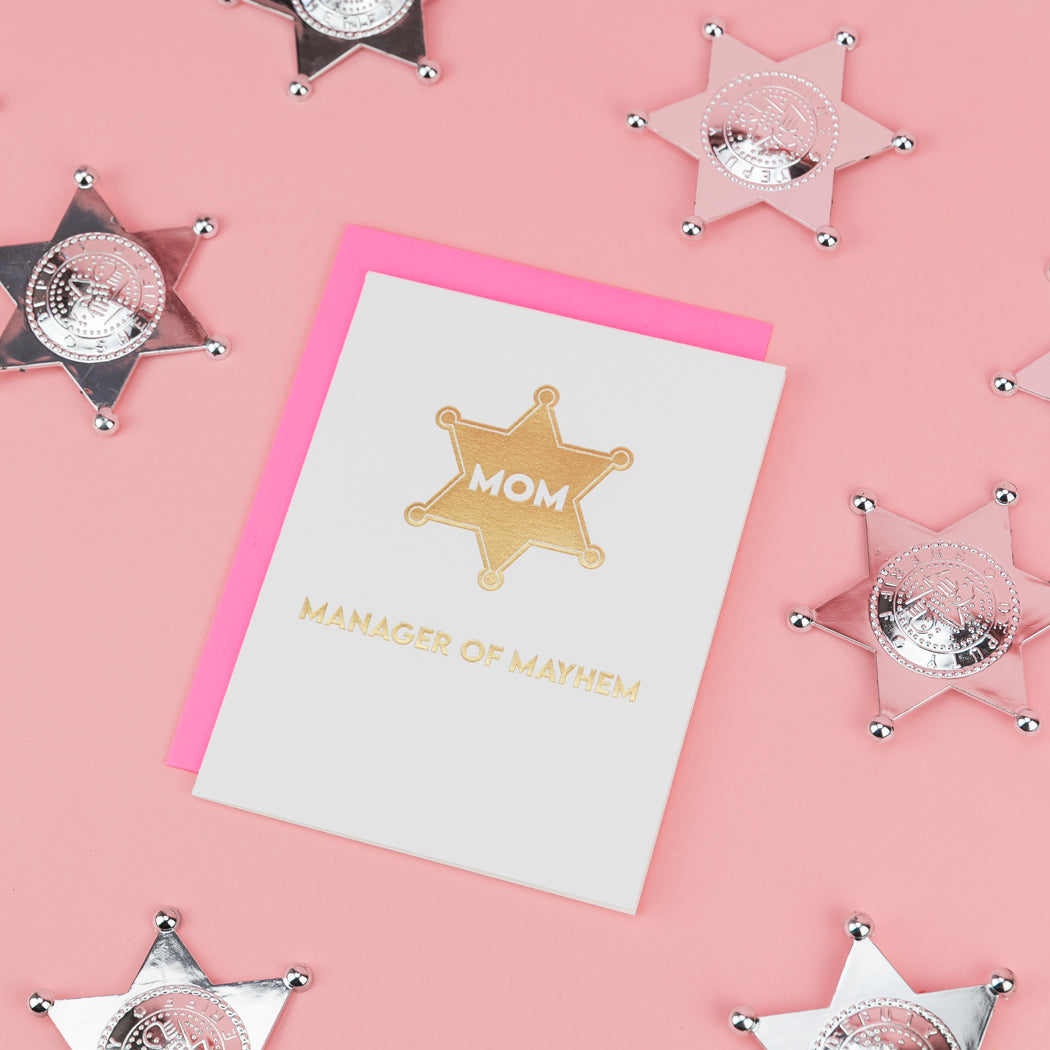 MOM: Manager of Mayhem - Mother's Day Letterpress Card