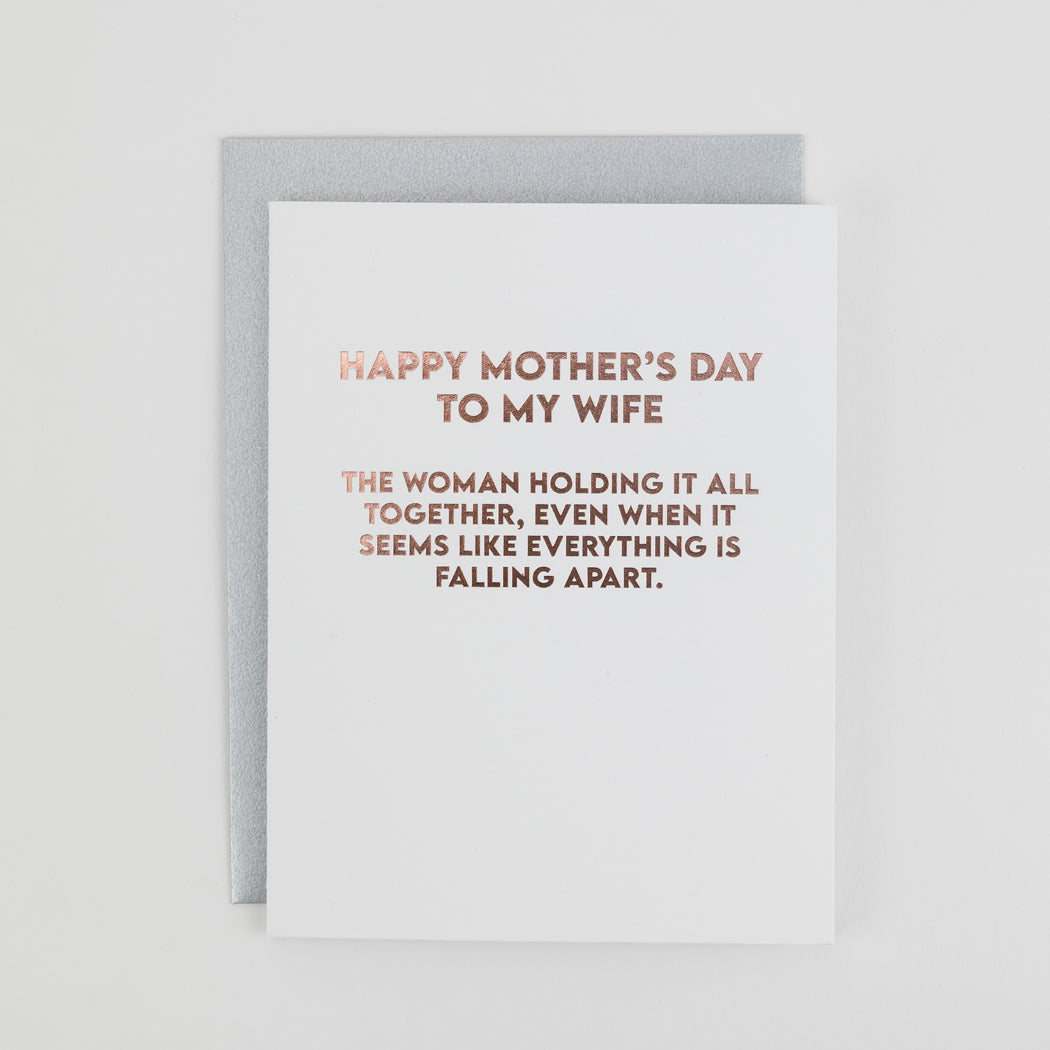 Happy Mother's Day to my Wife (woman keeping it all together) - Mother's Day Card