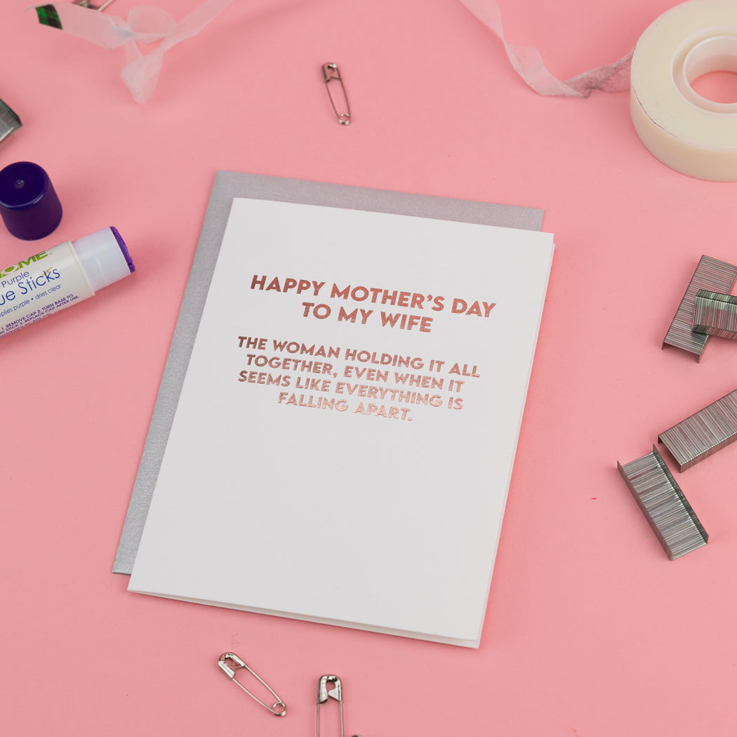 Happy Mother's Day to my Wife (woman keeping it all together) - Mother's Day Card