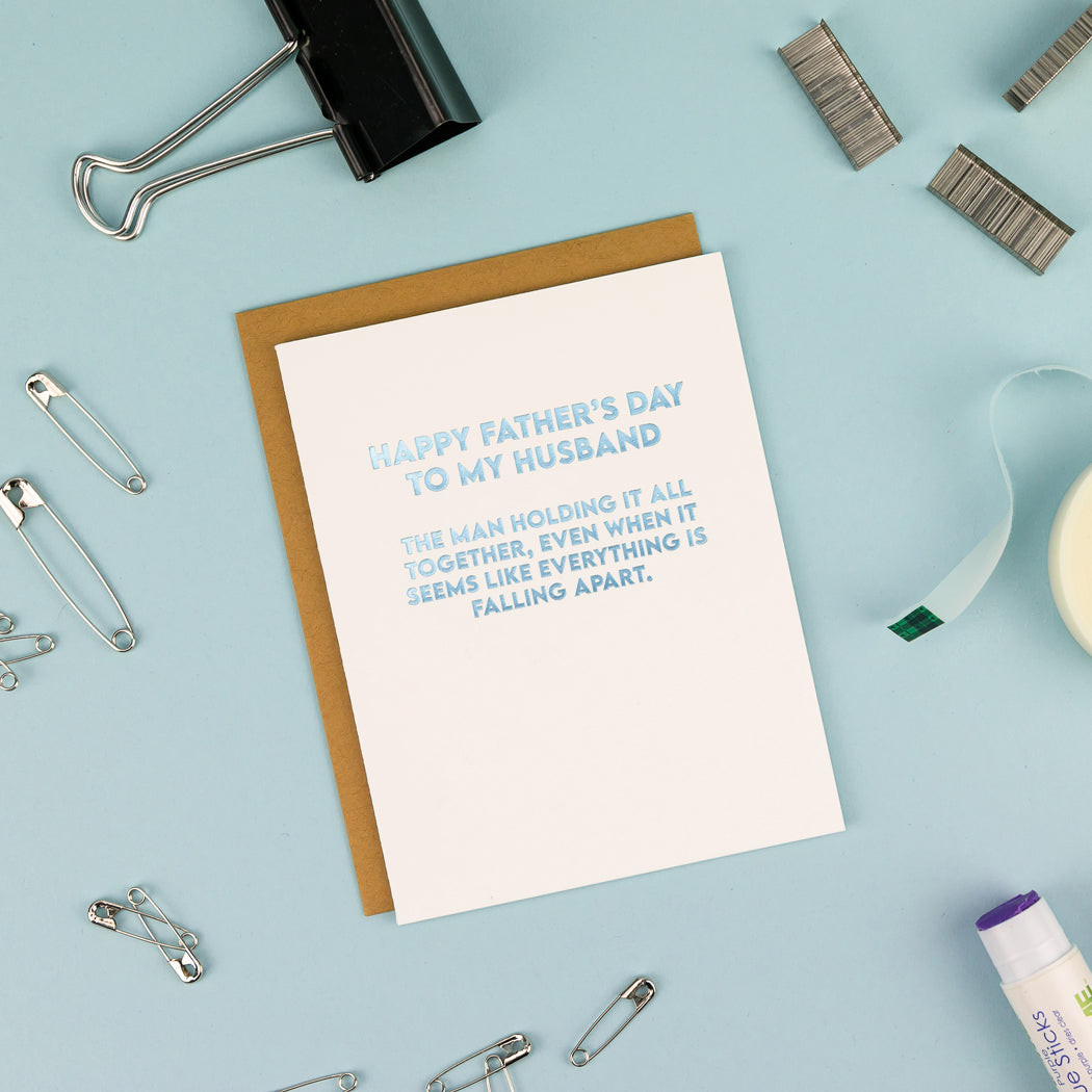 Happy Father's Day to my Husband (man keeping it all together) - Father's Day Card