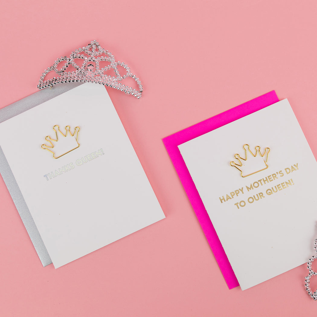 Thanks Queen! - Thank You Card - Crown Paper Clip Card