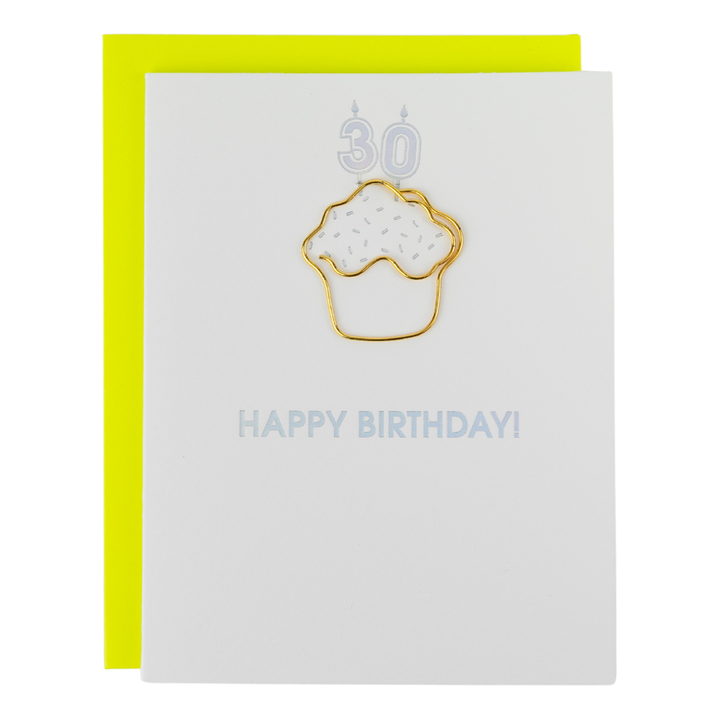 Happy Birthday Candles 30 - Paperclip Letterpress Card