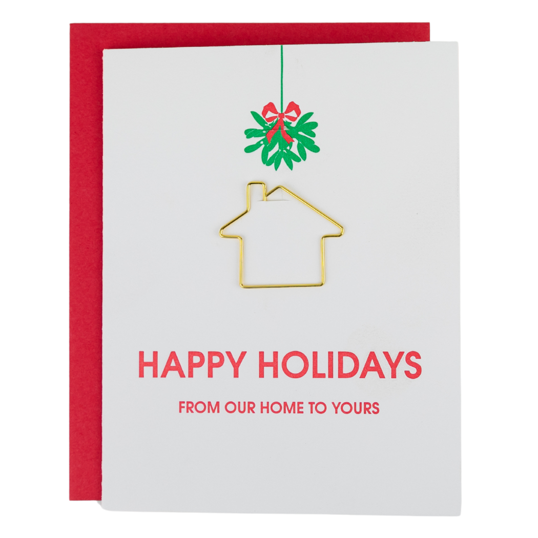 Happy Holidays From Our Home To Yours - Paperclip Letterpress Card