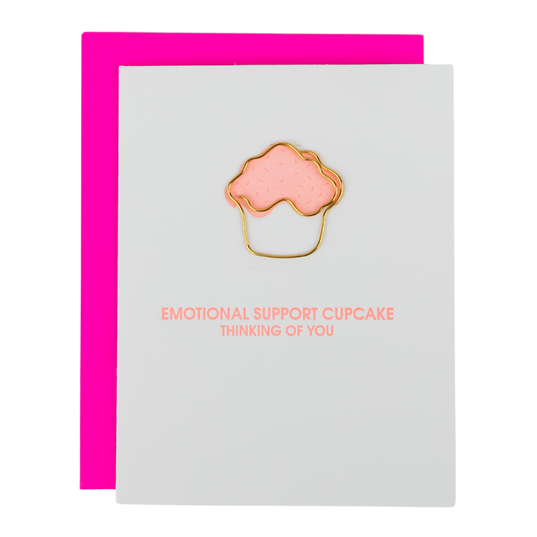 Emotional Support Cupcake - Paperclip Letterpress Card