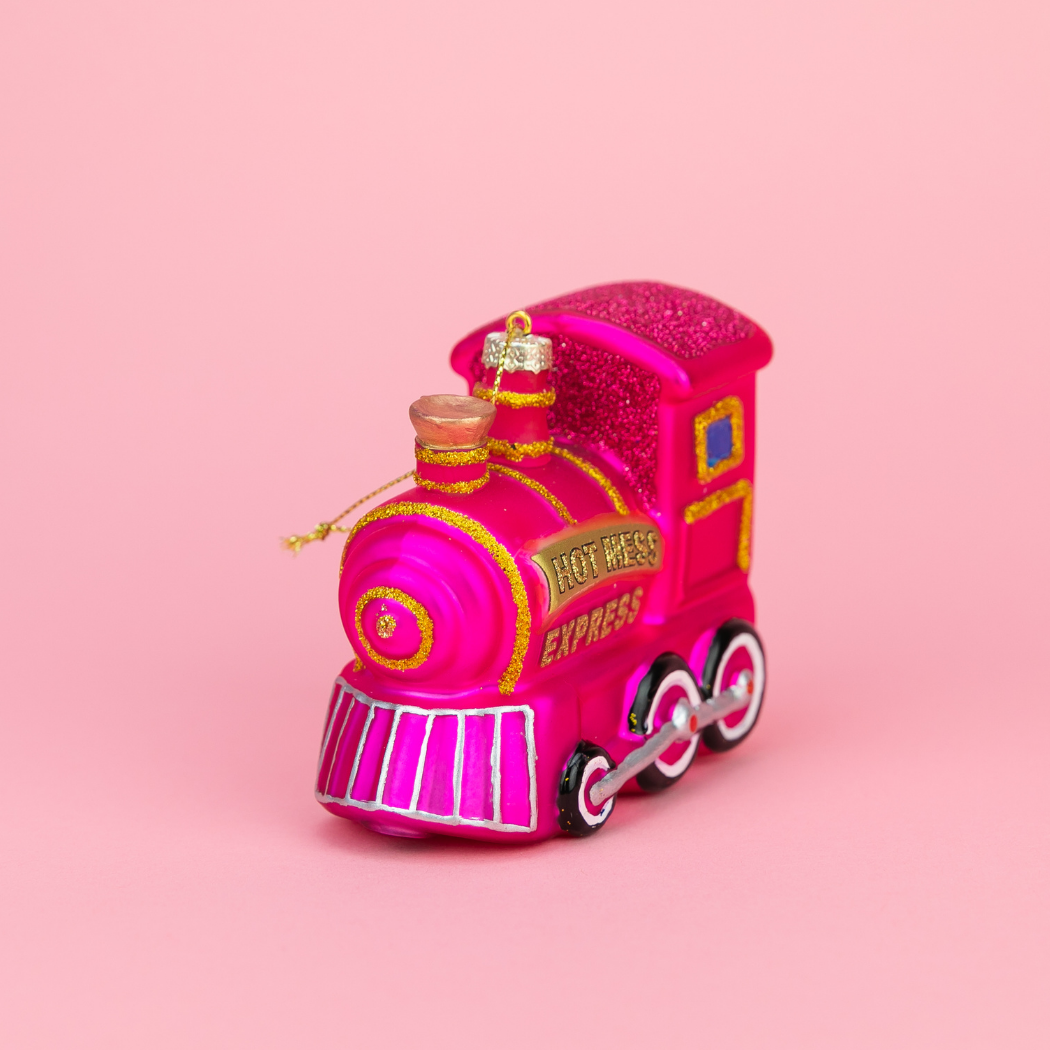 Hot Mess Express - Locomotive Train - Glass Blown Holiday Ornament